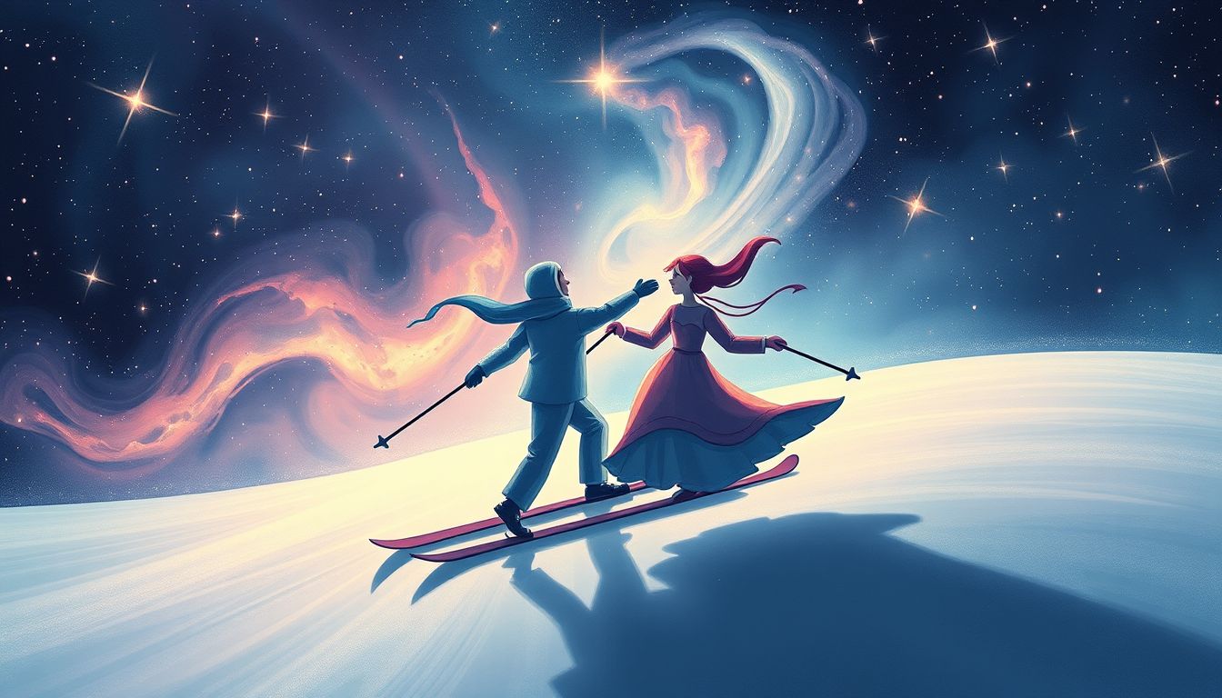 Träume vom Skifahren mit Freunden symbolisieren gemeinsame Abenteuer und Freude.