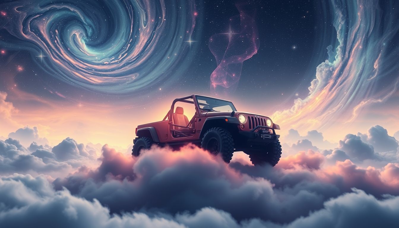 Ein neuer Geländewagen symbolisiert Neuanfang und persönliche Freiheit im Traum.