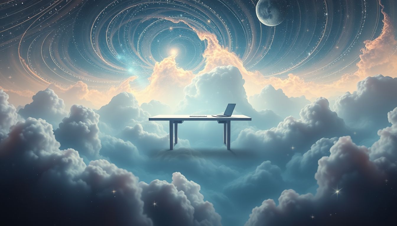 Ein Stehpult im Freien symbolisiert kreative Freiheit und frische Ideen.