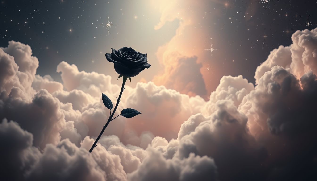 Eine schwarze Rose symbolisiert oft Abschied und tiefgreifende Veränderung.