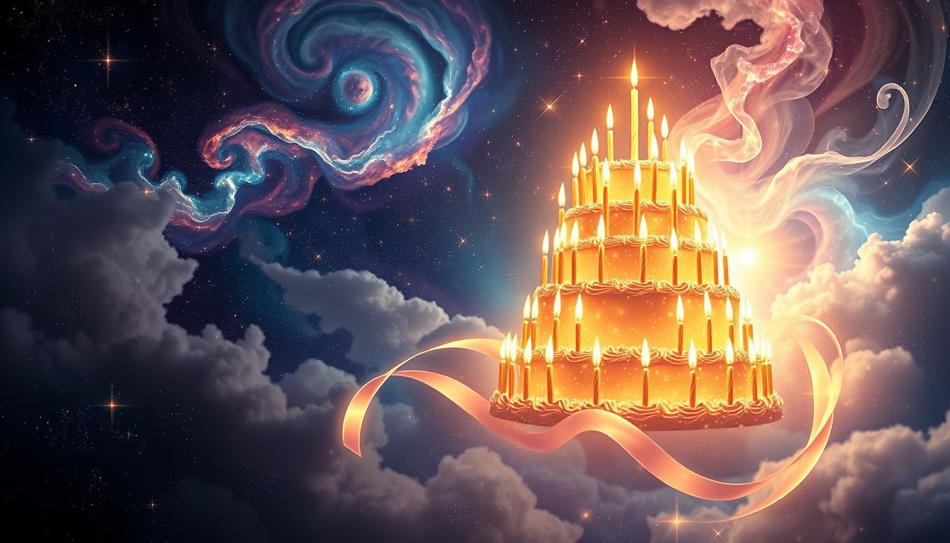 Eine Torte mit vielen Kerzen symbolisiert bedeutende Lebensfeiern und Meilensteine.