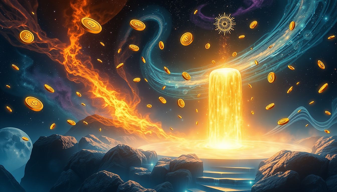 Ein magischer Geldquelle-Traum symbolisiert unerwarteten finanziellen Segen.