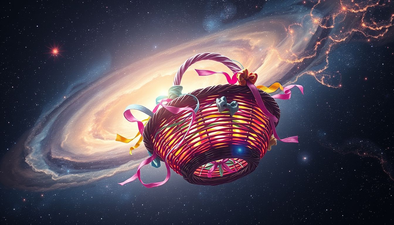Ein bunter Korb symbolisiert Kreativität und Vielfalt im Traum.