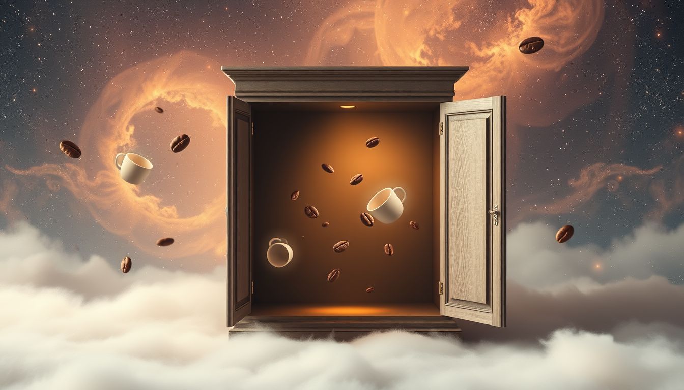 Ein Kaffeeschrank ohne Tür symbolisiert unverhüllte Geheimnisse im Traum.