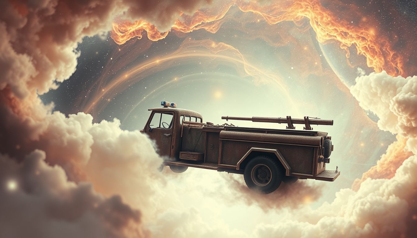 Ein altes Feuerwehrauto symbolisiert ungeklärte emotionale Notlagen im Traum.