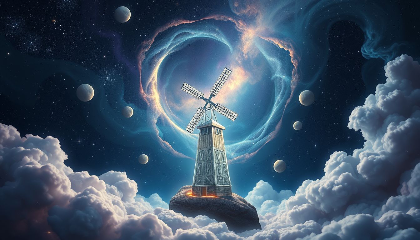 Eine stillstehende Windmühle symbolisiert oft blockierte Lebensenergie im Traum.