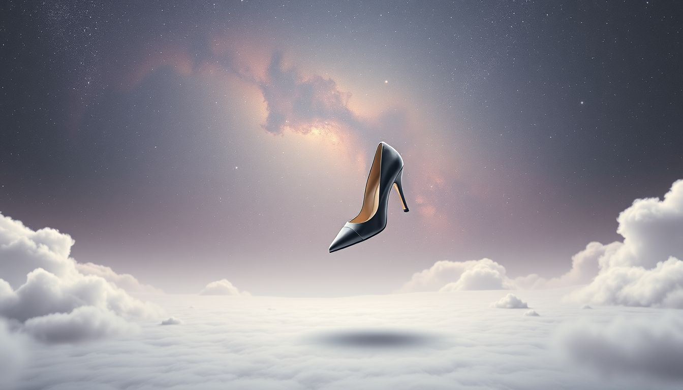 Leere Räume mit High Heels symbolisieren unerfüllte Sehnsüchte und Freiheit.