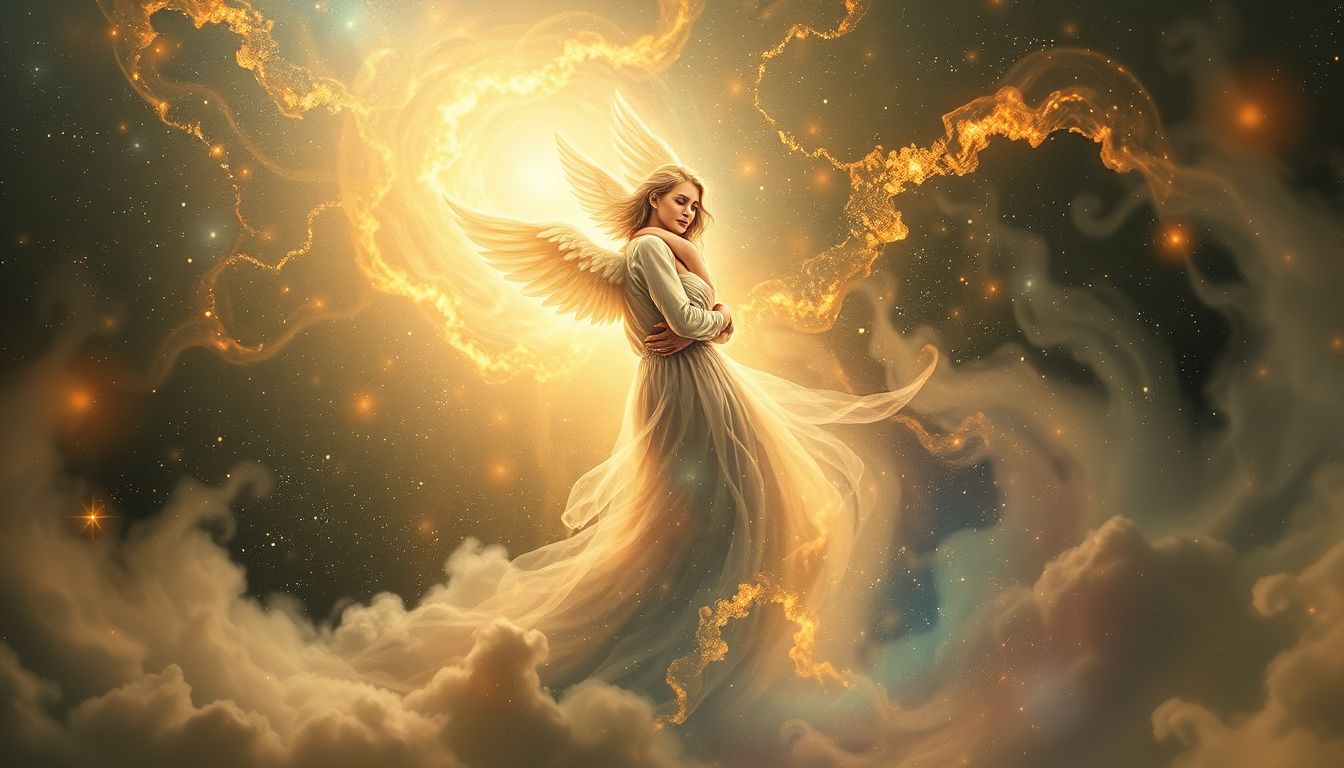 Das Umarmen des Verfolgers symbolisiert innere Akzeptanz und Heilung.