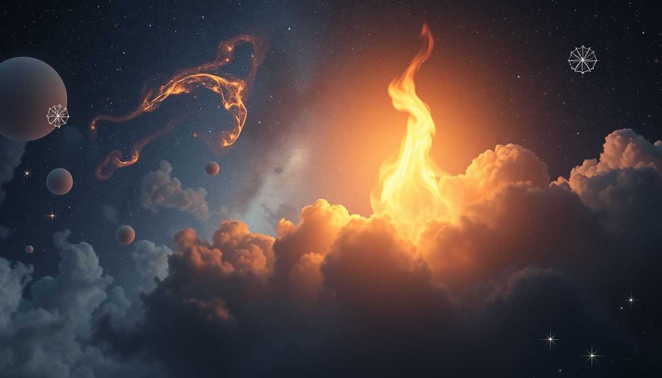 Traum 27 symbolisiert innere Erleuchtung durch himmlische Flammen.