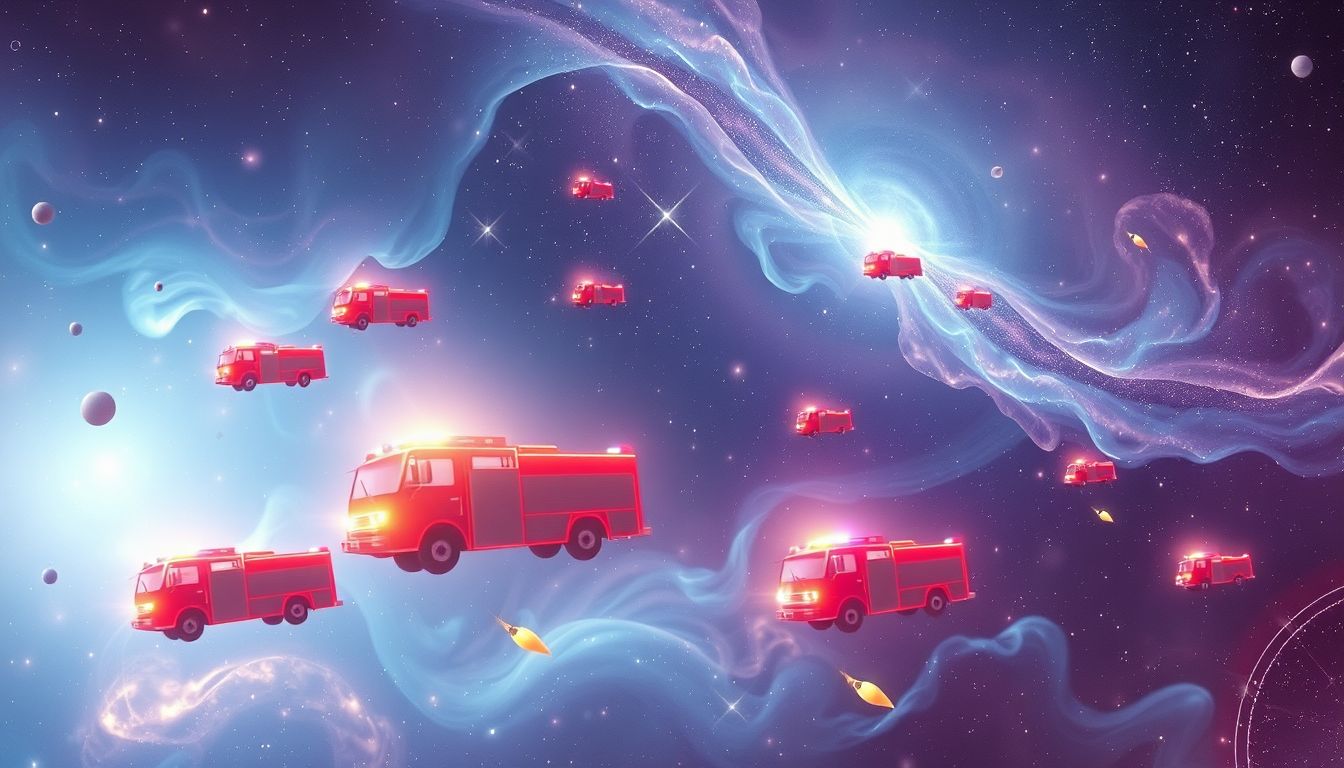 Viele Feuerwehrautos im Traum symbolisieren dringende Veränderungsbedürfnisse.