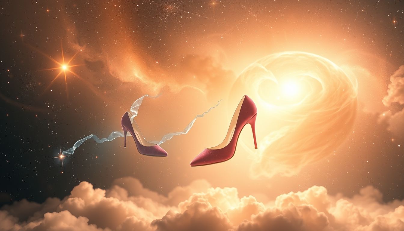 Ein Begräbnis und High Heels symbolisieren Wandel und Vergänglichkeit im Traum.