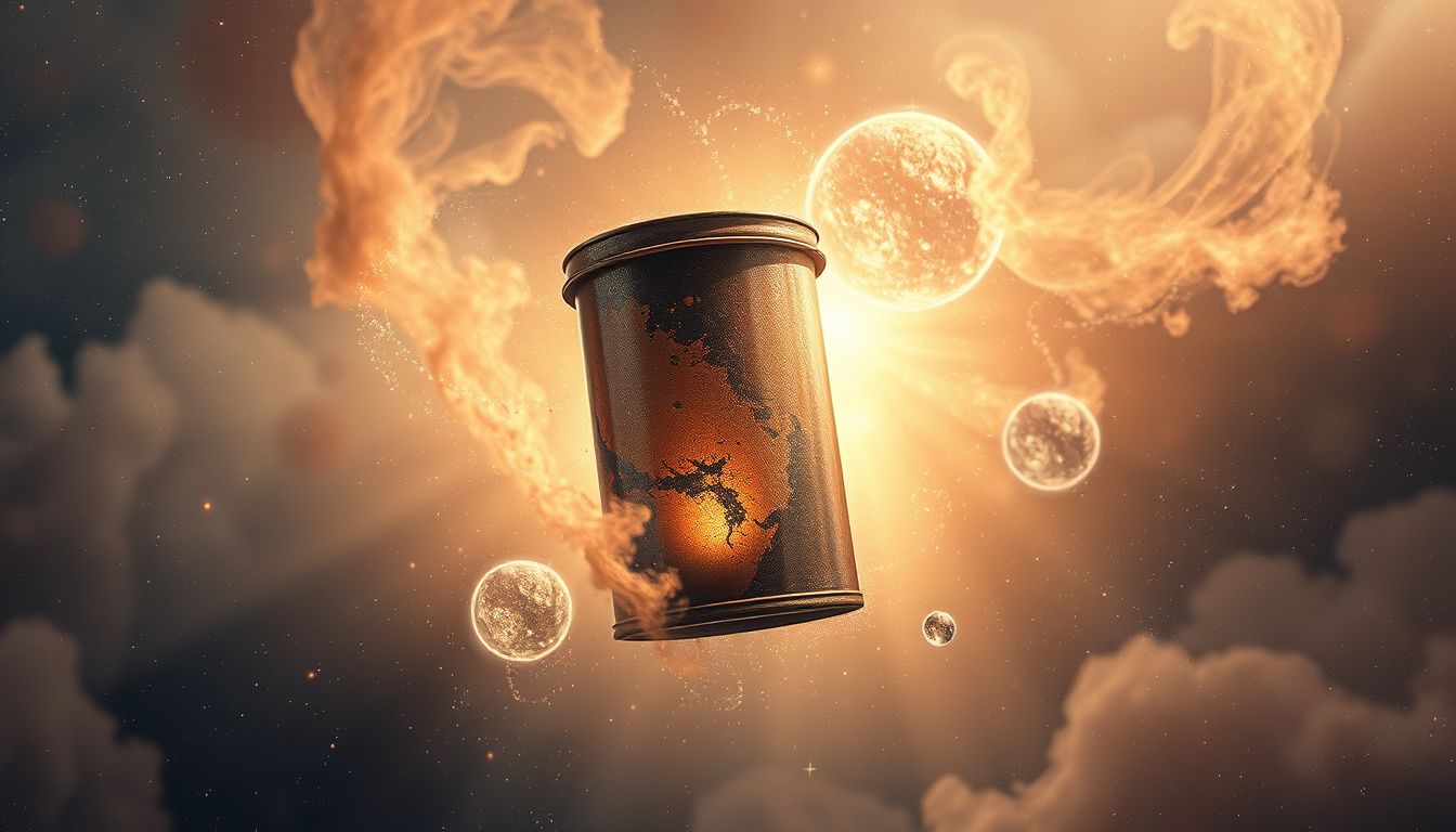 Eine rostige Büchse symbolisiert vergessene oder unterdrückte Gefühle.