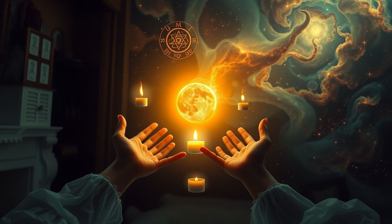 Eine Séance im Haus symbolisiert Kontakt zu verborgenen Gefühlen.