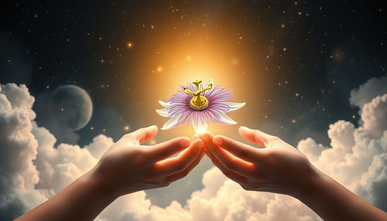 Der Traum vom Schenken einer Passionsblume symbolisiert Liebe und Hoffnung.