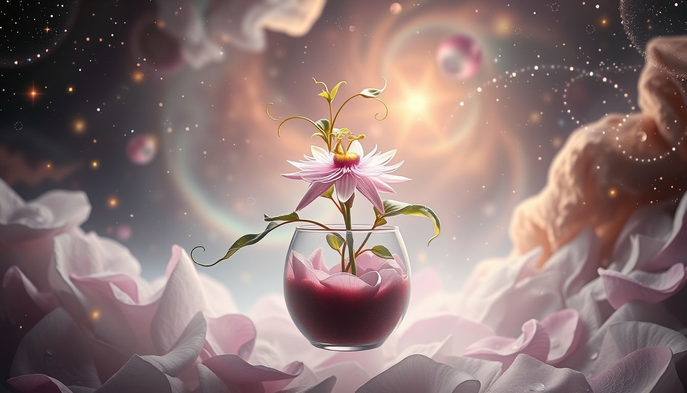 Ein Traum von Passionsblumen im Topf symbolisiert innere Ruhe.