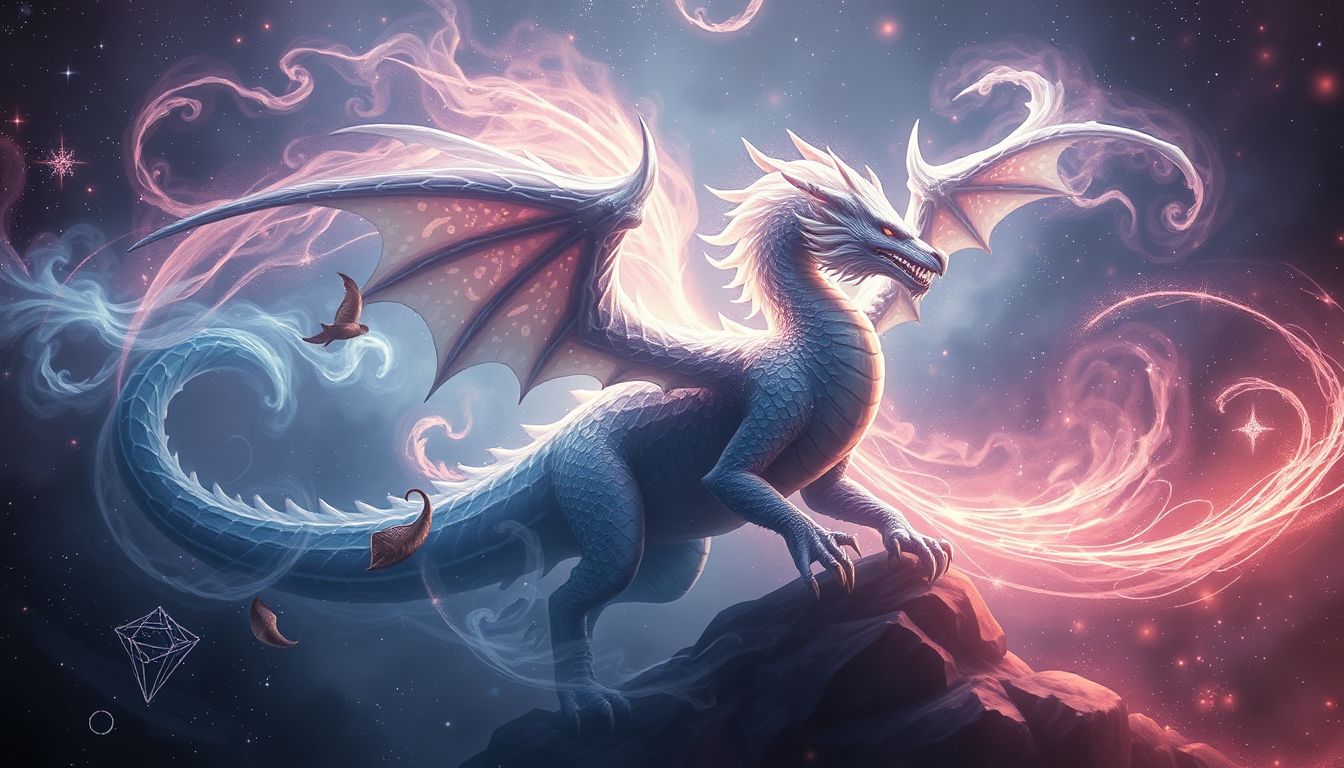 Ein Wyvern-Kampf symbolisiert innere Stärke und Konfliktbewältigung.