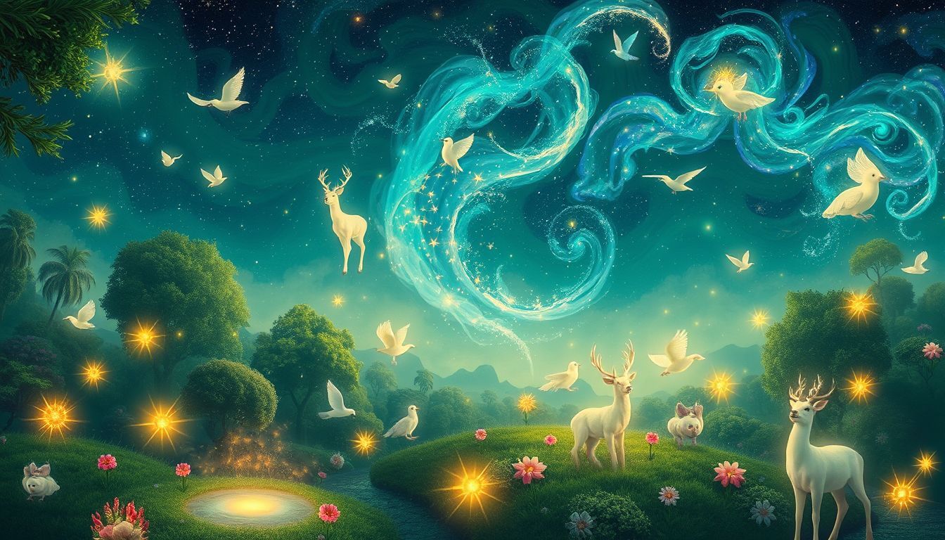 Ein Traum von Tieren in Oasen symbolisiert Freiheit und Harmonie.