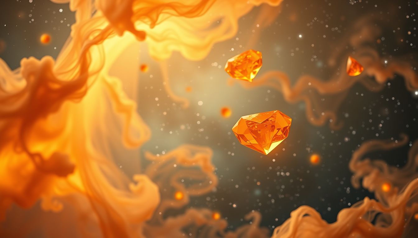 Orangefarbene Juwelen symbolisieren Wert und innere Wärme.