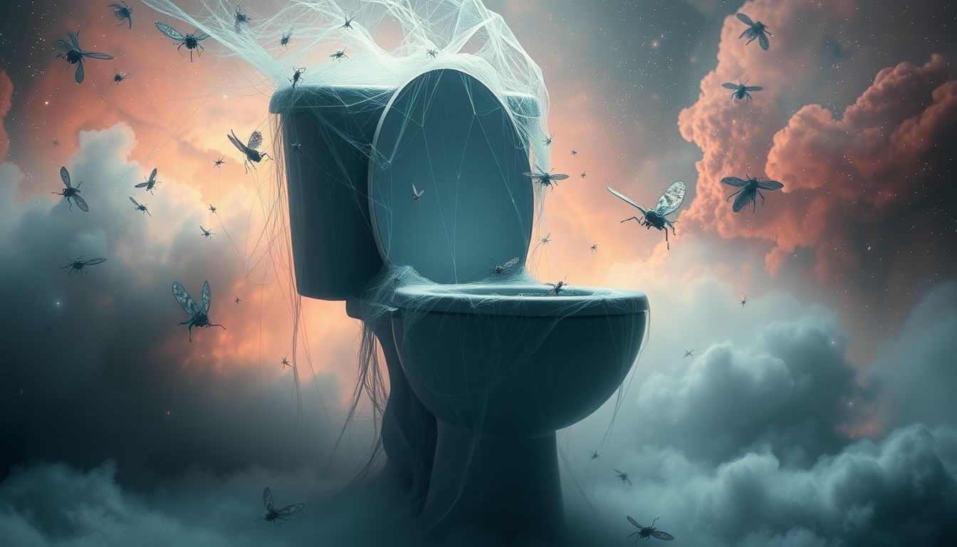 Ein schmutziges Badezimmer spiegelt innere Ängste und Unsicherheiten wider.