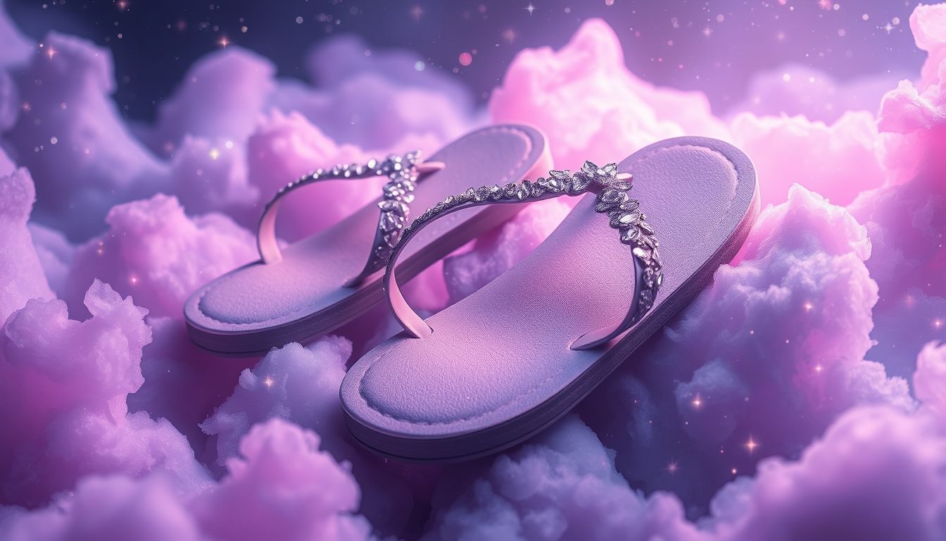Verzierte Flip-Flops symbolisieren Kreativität und Individualität im Traum.