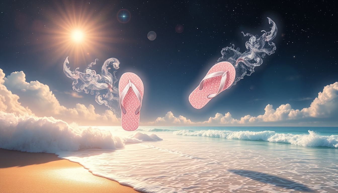 Flip-Flops symbolisieren Freiheit und Entspannung am Strand.