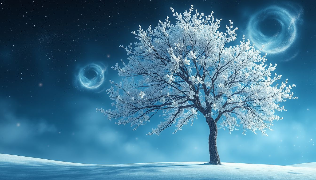 Mandelbäume im Winter symbolisieren Hoffnung und neue Anfänge.