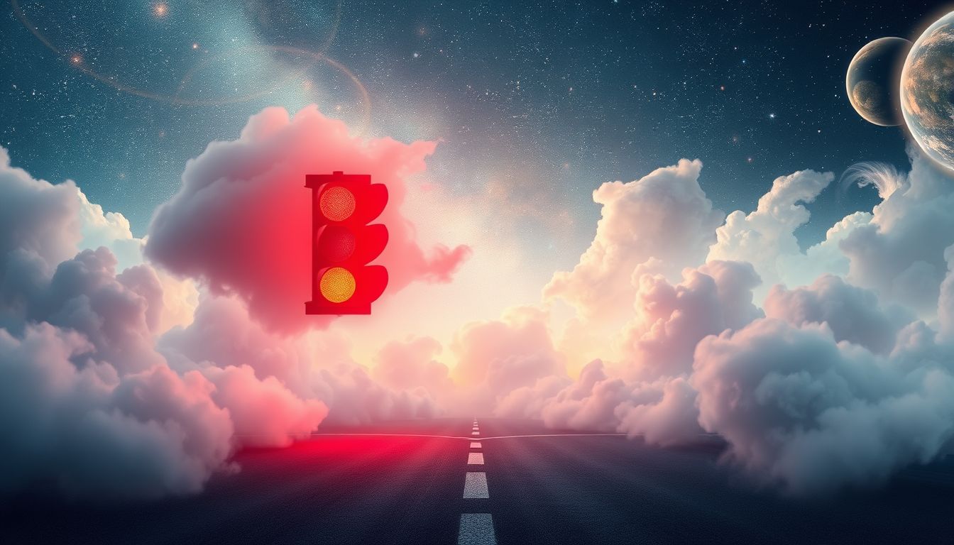 Rote Ampeln symbolisieren oft Hindernisse im Lebensweg.
