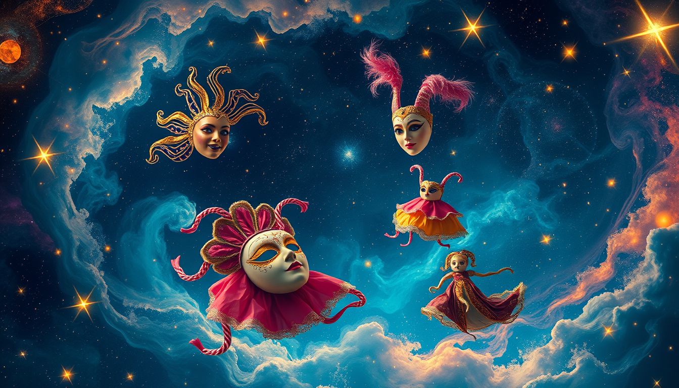 Alone beim Karneval: Suche nach Selbstfindung und Freiheit.