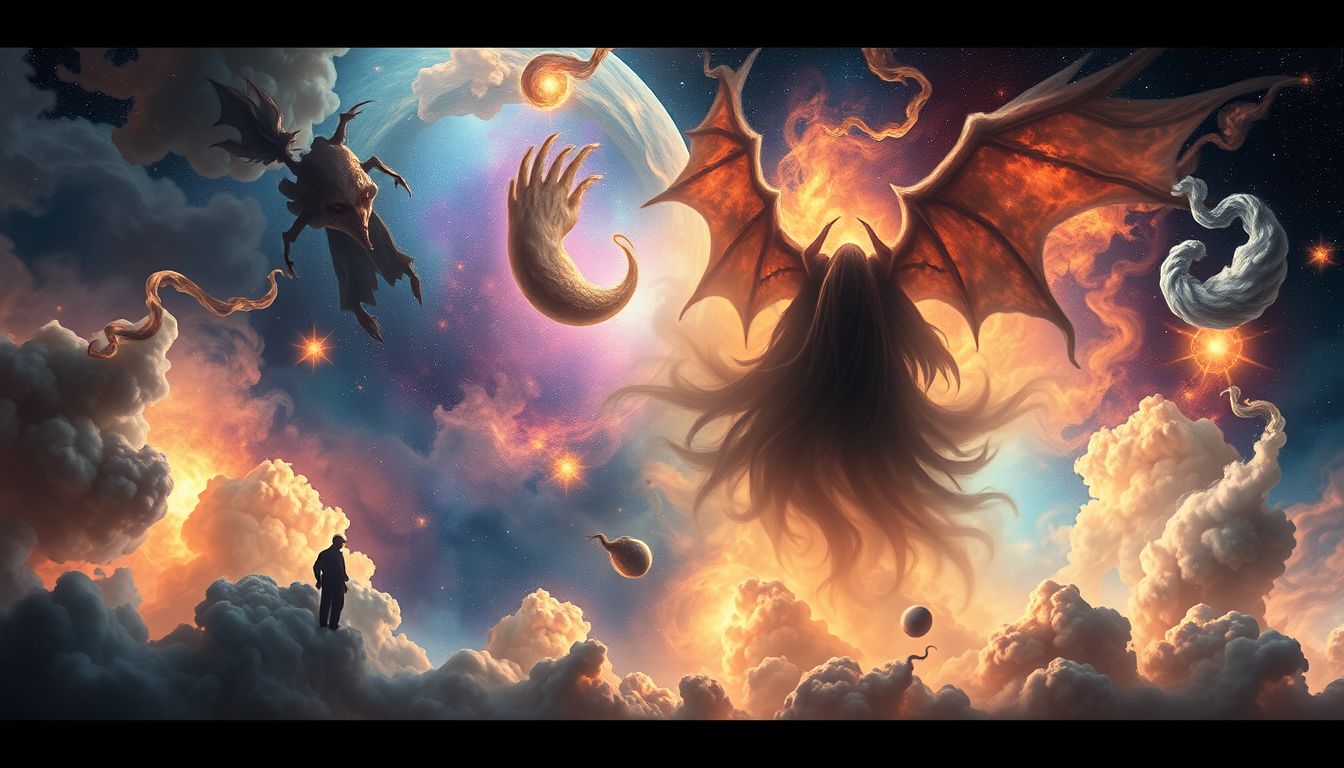 Mephistopheles symbolisiert die innere Versuchung und Machtspiele.