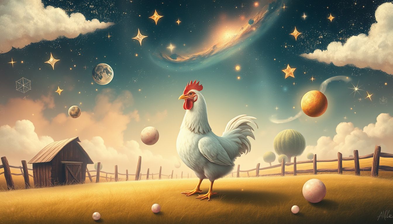 Ein Huhn symbolisiert oft Fruchtbarkeit und neue Möglichkeiten.