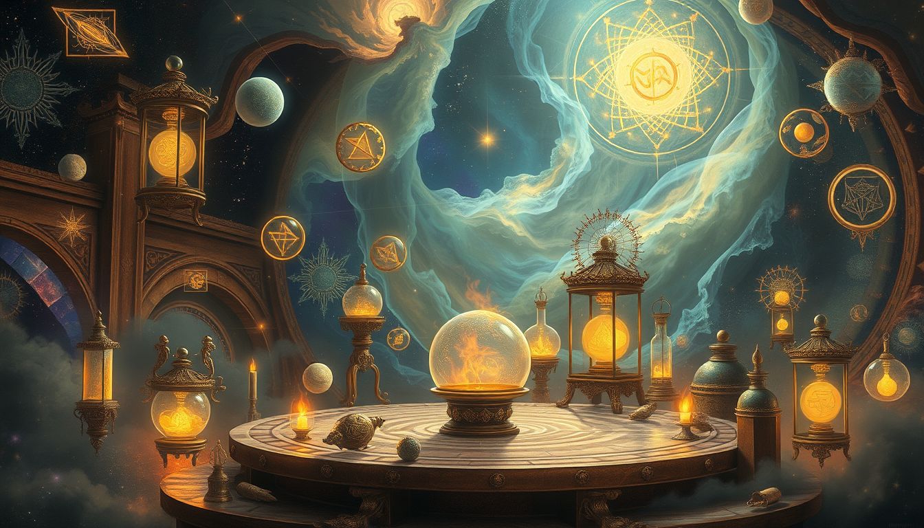 Alchemistische Labore symbolisieren innere Wandlung und spirituelles Erwachen.