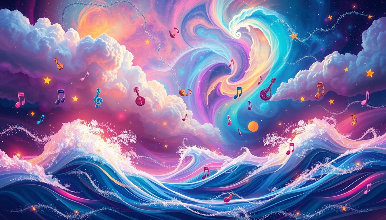 Ein Seehafen mit lauter Musik symbolisiert lebensfrohe Gemeinschaft und Unbeschwertheit.