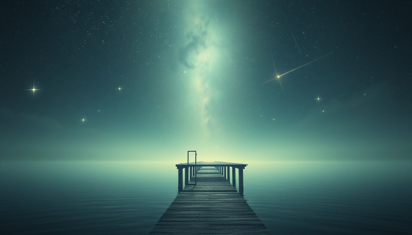 Ein verlassener Seehafen symbolisiert verpasste Chancen und Einsamkeit.