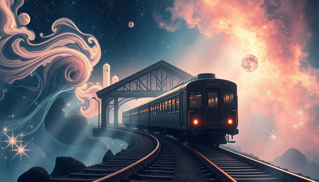 Ein Waggon symbolisiert neue Chancen und Lebensrichtungen.