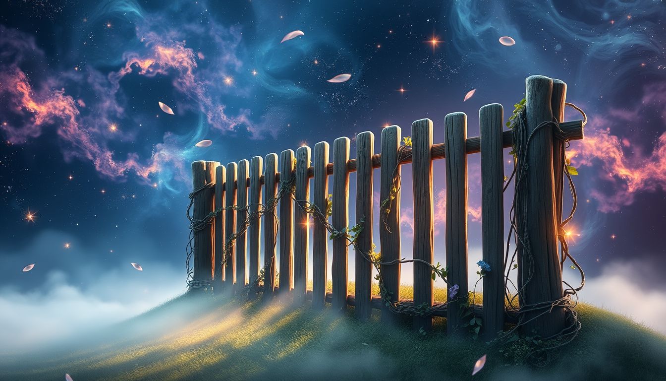 Eine Holzumzäunung symbolisiert Schutz und Geborgenheit im Leben.
