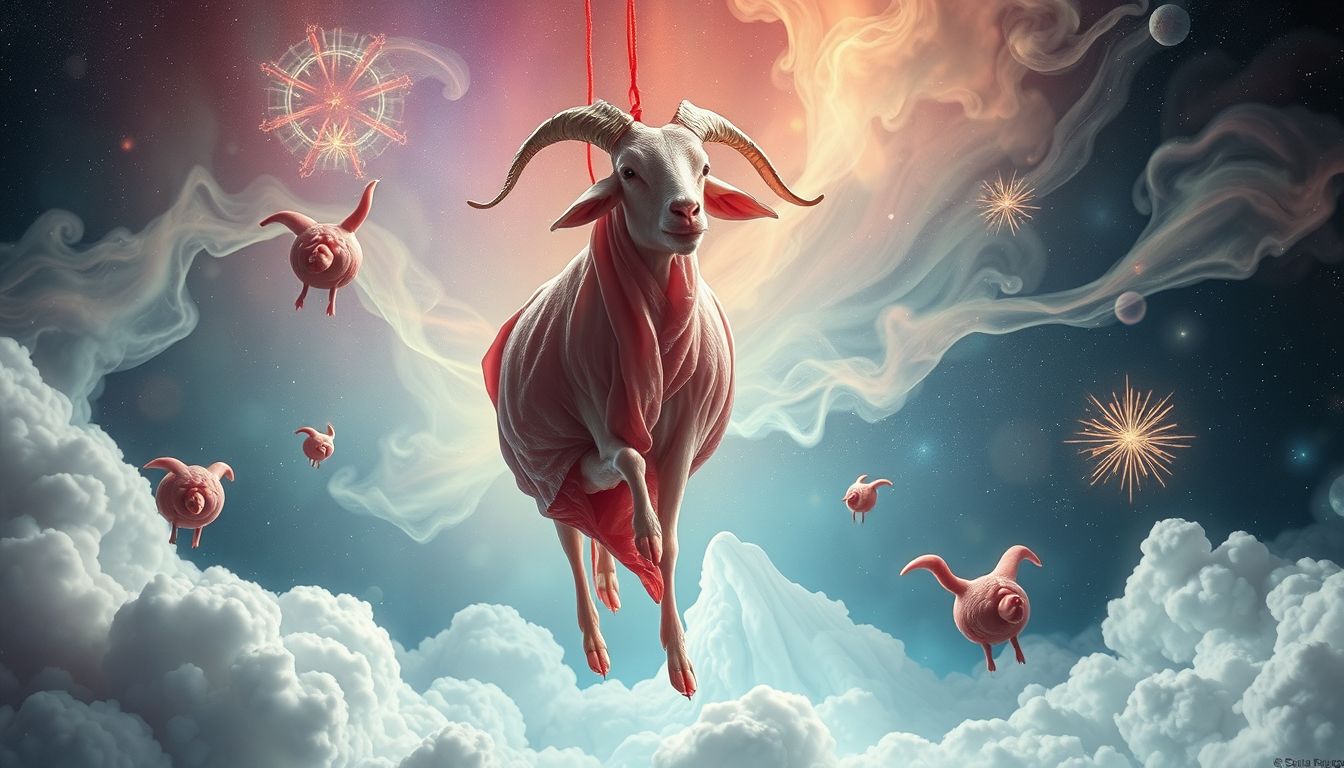 Rohes Ziegenfleisch symbolisiert ungefilterte Emotionen und Instinkte.