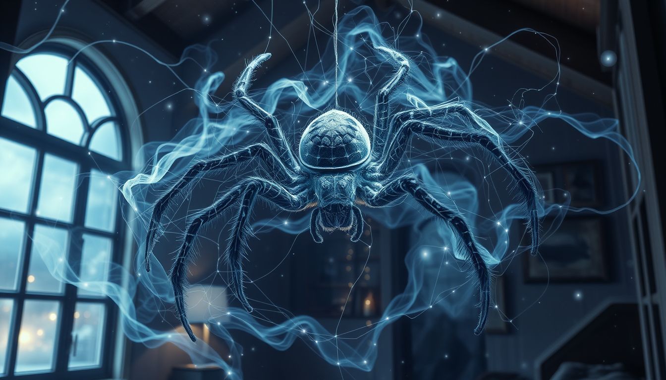Eine große Kreuzspinne im Haus symbolisiert versteckte Ängste.