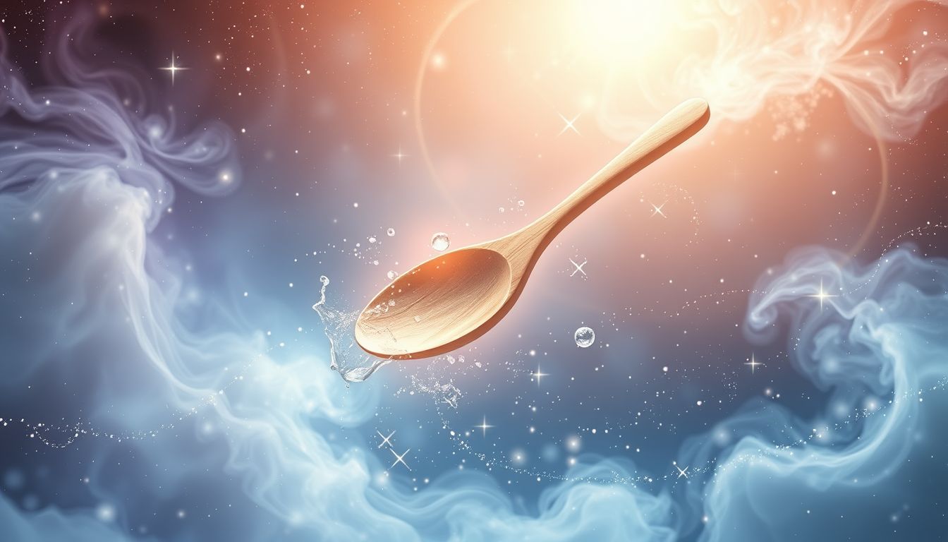Ein gereinigter Holzlöffel symbolisiert innere Harmonie und Klarsicht.