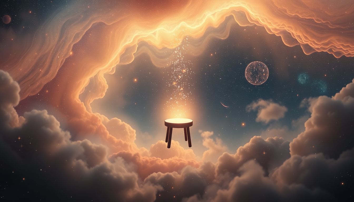 Der Hocker symbolisiert oft Stabilität und Unterstützung im Leben.