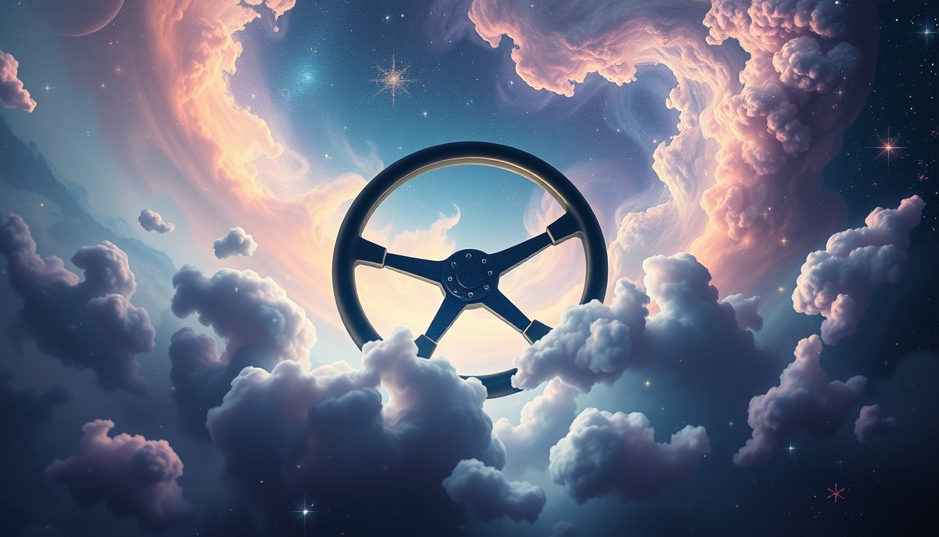 Das Steuerrad symbolisiert oft Kontrollverlust im Leben.