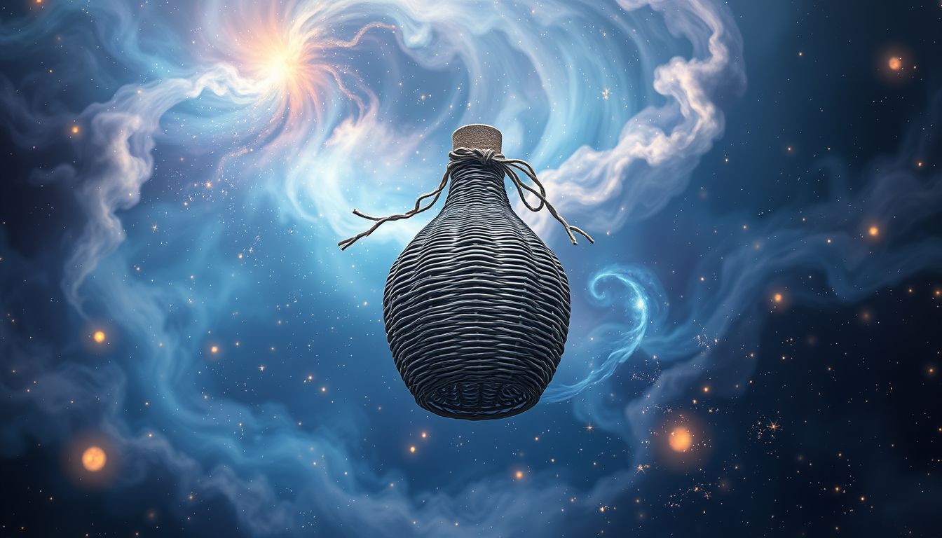 Die Korbflasche symbolisiert Bewahrung und emotionale Sicherheit im Traum.