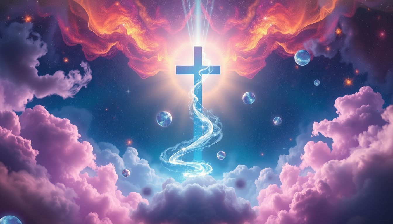 Ein Turmkreuz symbolisiert oft den Übergang zwischen Himmel und Erde.