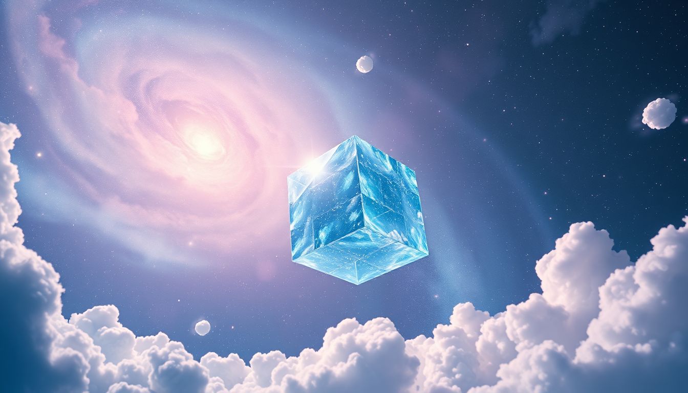 Ein Würfel im Himmel symbolisiert unerwartete Chancen und Freiheit.