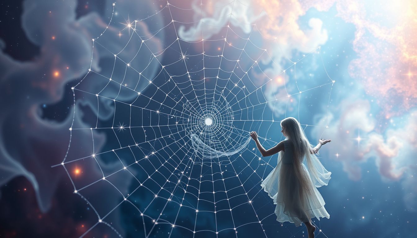 Ein Spinnennetz im Traum symbolisiert oft verborgene Verbindungen.
