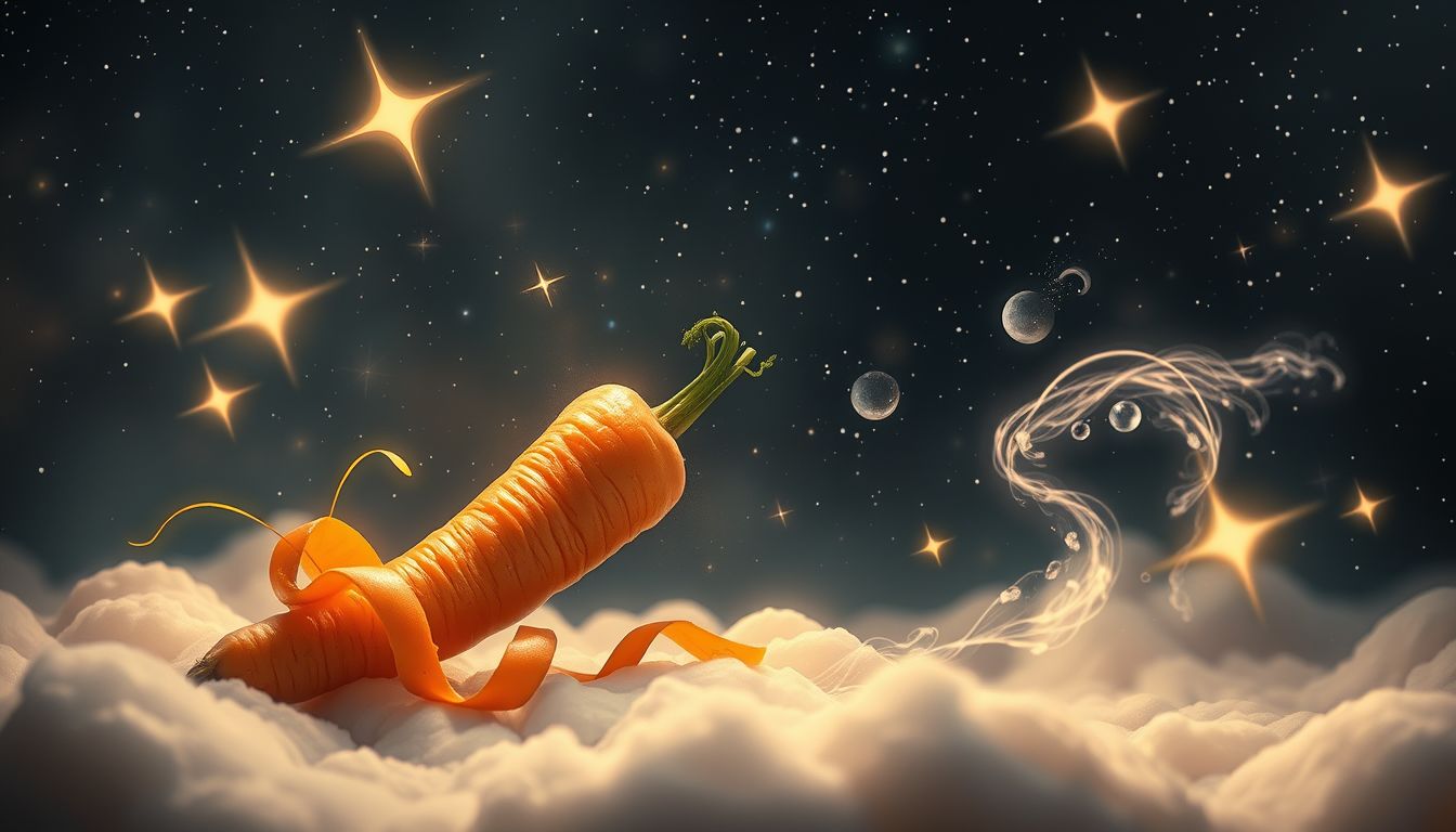 Das Schälen einer Karotte symbolisiert Transformation und Achtsamkeit.